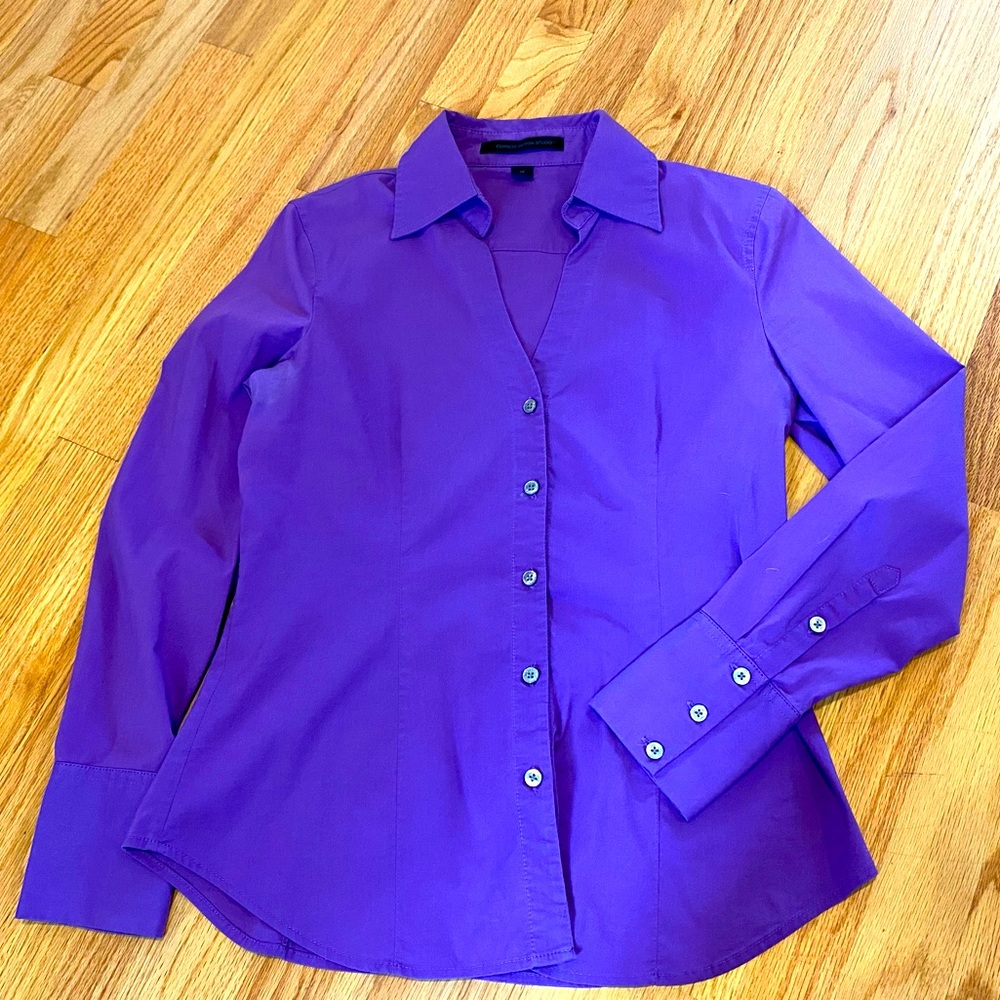 Purple Express button down shirt.  Size Medium